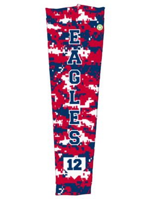 Digital camo design with text and home plate number