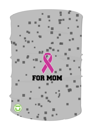 confetti overlay design with pink ribbon neck gaiter