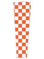 Orange and white checker board design